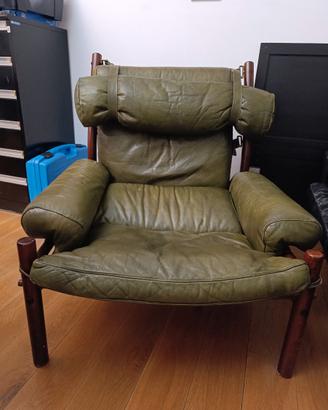 Poltrona pelle verde scandinava ARNE NORELL