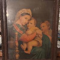 Stampa antica con quadro in legno