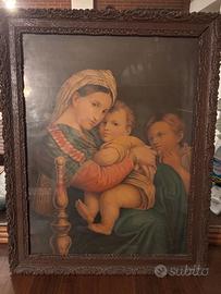 Stampa antica con quadro in legno