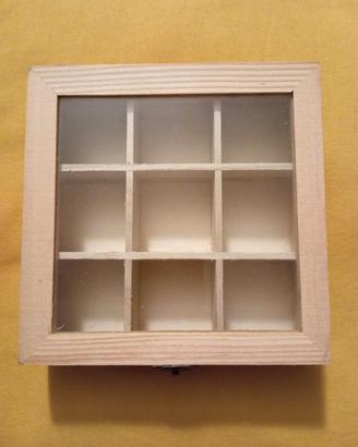 Bacheca quadrata legno/vetro