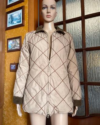 Moncler piumino giubbotto donna beige e marrone 