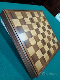 Raro Set Scacchi/Dama DAL NEGRO Legno - Vintage Ep