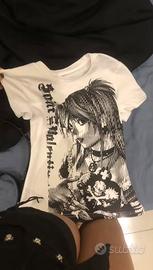 Crop Tee Donna Y2K Anime estetica emo anni 90