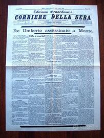 Riproduzione Corriere della Sera 30 31 luglio 1900