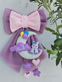 Coccarda Fiocco nascita artigianale PERSONALIZZATO