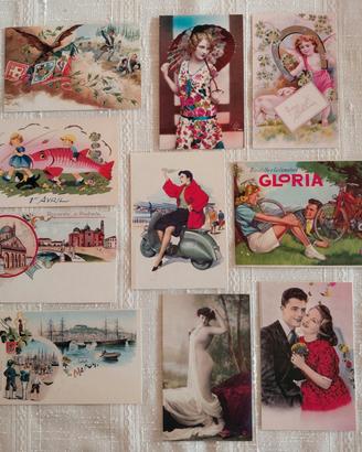 10 Cartoline Vintage Pubblicitarie e Artistiche 