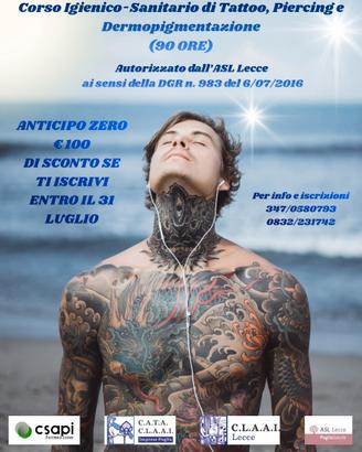 Corso Igienico-Sanitario per Tatoo Piercing e Derm