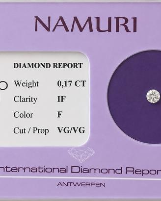 Diamante naturale 0,17 ct F IF sigillato