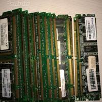 RAM computer PC memoria 13 pezzi DDR 128MB 512MB