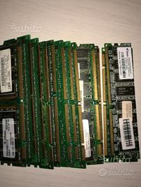 RAM computer PC memoria 13 pezzi DDR 128MB 512MB