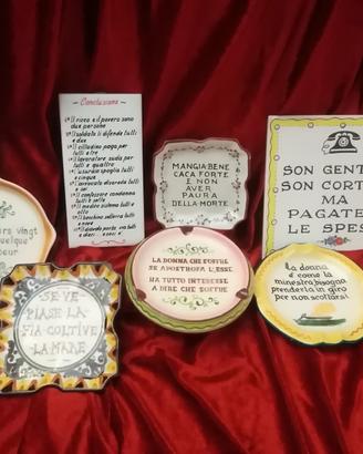 Set di 7 Targhette Decorative in ceramica