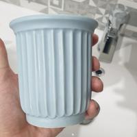 Bicchiere e porta saponetta in ceramica