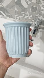 Bicchiere e porta saponetta in ceramica