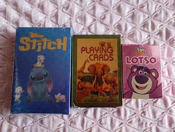 Carte da poker metallizzate Stitch,Lotso,animali