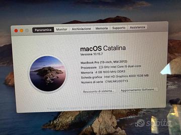 MacBook Pro retina 13” Mid 2012 - i5/4GB RAM/500GB