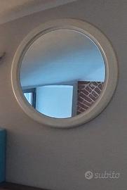 Specchio in Plastica Bianco Vintage