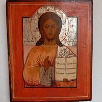 Icona originale russa antica dipinta su legno 