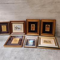 lotto di quadri lastra argento e oro originali '80