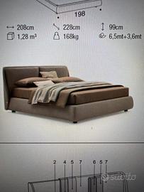 Letto matrimoniale BEND-Ditte Italia + materasso