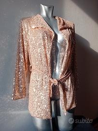 giacca di paillettes blazer nuovo con etichetta