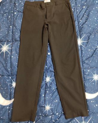 Pantaloni Uomo Chino Nero Bershka Skinny Cropped