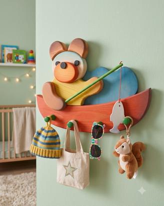 Attaccapanni in legno per bambini