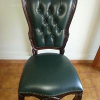 Poltrona da scrivania inglese pelle verde