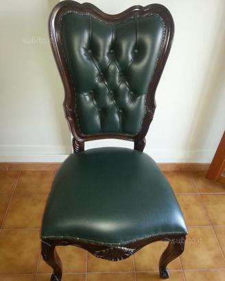 Poltrona da scrivania inglese pelle verde