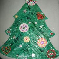 ALBERO legno natale appendere 25x20 dipinto