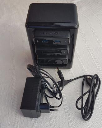 Hub lexar workflow HR1 con doppia usb 3.0+CF+SD