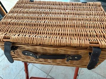 Cestino vimini pic nic,campeggio completo
