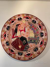 Piatto sardo ceramica Dorgali vintage