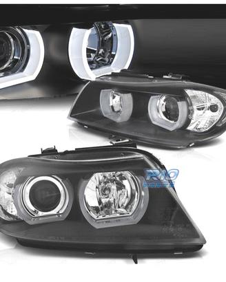 FARI BMW E90 E91 05-08 ANGEL EYES 3D SFONDO NERO