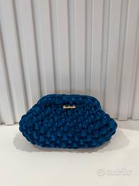 Borsa Clutch bag in velluto con uncinetto