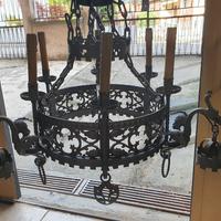 lampadario ferro battuto