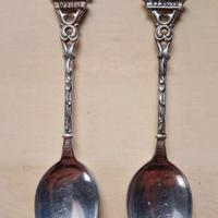 2 antichi cucchiaini viennesi  sheffield