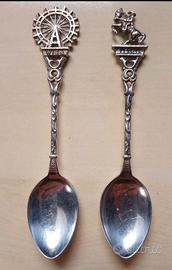 2 antichi cucchiaini viennesi  sheffield
