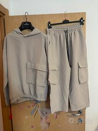 Tuta completa felpa +pantalone cargo uomo XL