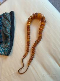 Collana ambra pura  antica lunga