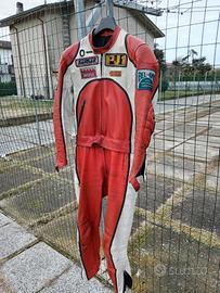 tuta moto in pelle vintage divisibile anni 70