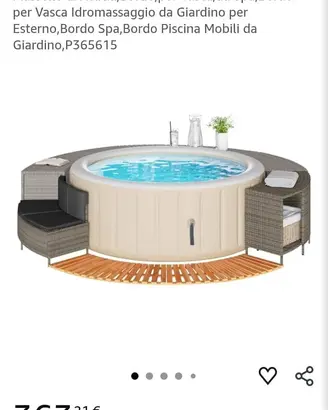 Bordo Spa Gecheer in Polyrattan e Legno - Nuovo