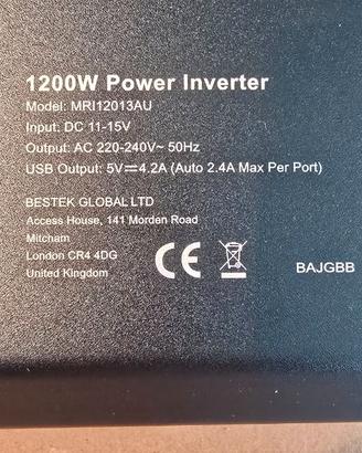 Inverter di potenza Bestek germany 12V 1200w