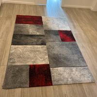 Tappeto hawaii carving, rosso grigio bianco