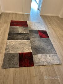 Tappeto hawaii carving, rosso grigio bianco