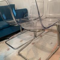 Set di 4 sedie di design trasparenti