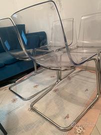 Set di 4 sedie di design trasparenti