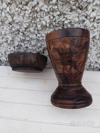 vaso in legno africano