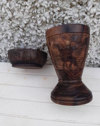 vaso in legno africano