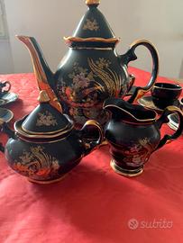 servizio caffè in porcellana nera