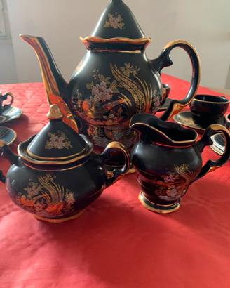 servizio caffè in porcellana nera